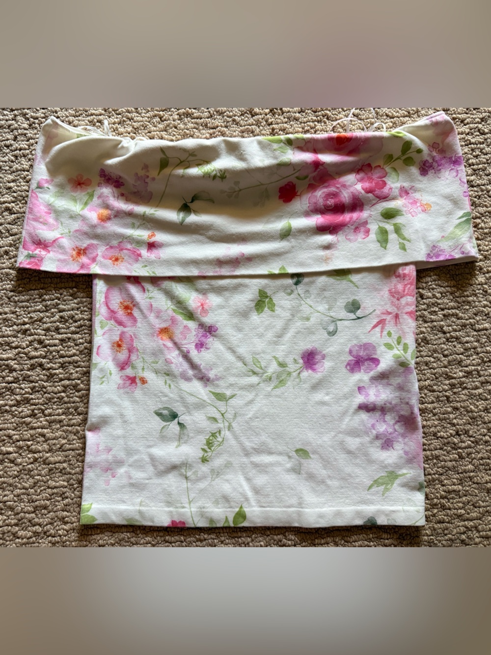 GUESS Floral Off-Shoulder Tube Top